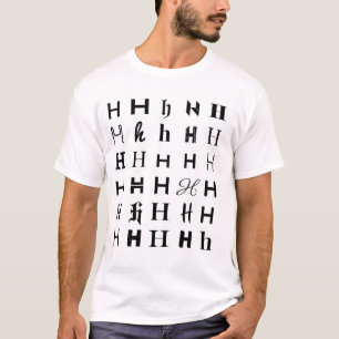 Camiseta design de mosaico de letra H tipografia