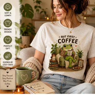 Camiseta Design de Motivação de Estudo de Sapo Fofo Foco