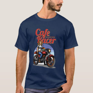 Camiseta Design de Moto Clássica Cafe Racer retrô