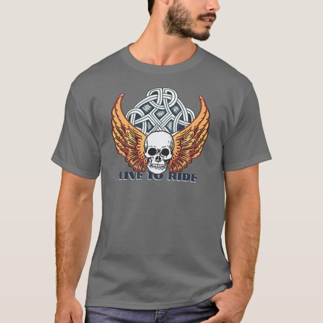 Camiseta Design de motocicleta Live 2 Ride (Frente)
