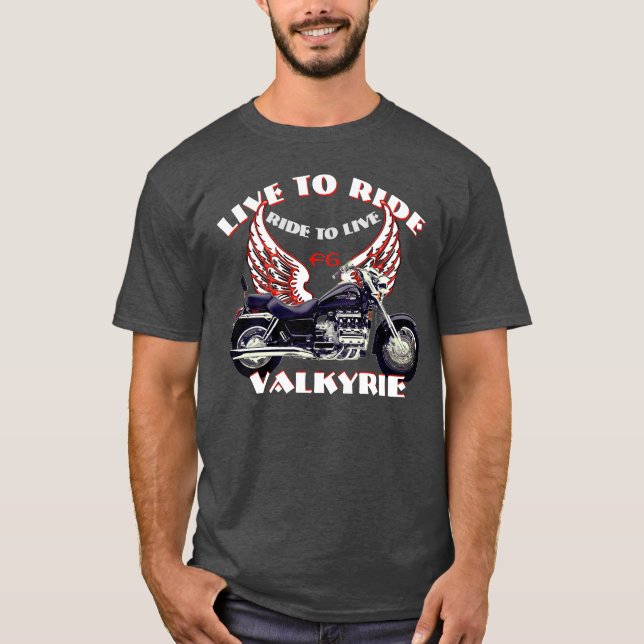Camiseta design de motocicleta Live To Ride F6 Valkyrie - V (Frente)