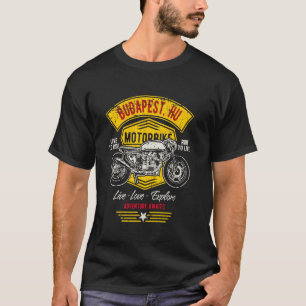 Camiseta Design de Motocicleta Retro Budapeste HU