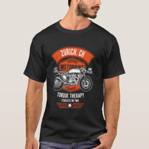 Camiseta Design de Motocicleta Retro Zurique CH