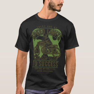 Camiseta Design de Motocicleta Vintage Caminho para o Suces