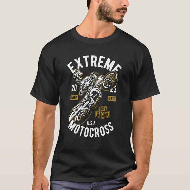 Camiseta Design de Motocross Rider 2023 da Extreme Dirt Bik (Frente)