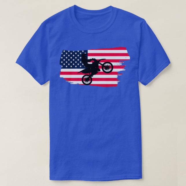 Camiseta Design de Motocross, uma bandeira americana incrív (Frente do Design)