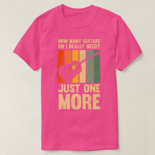 Camiseta Design de Música Engraçado Quantos Guitarras Eu Re (Frente do Design)