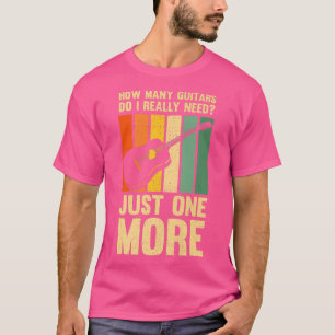Camiseta Design de Música Engraçado Quantos Guitarras Eu Re