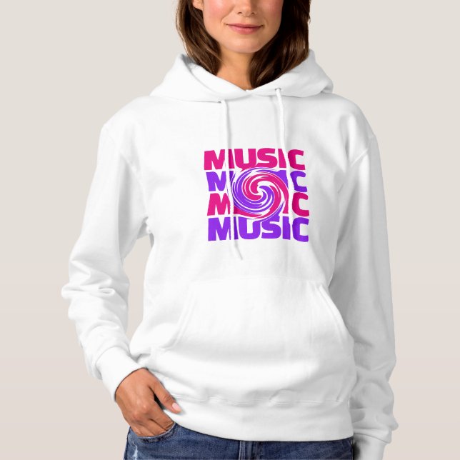 Camiseta Design de música Hoodie, feminino (Frente)