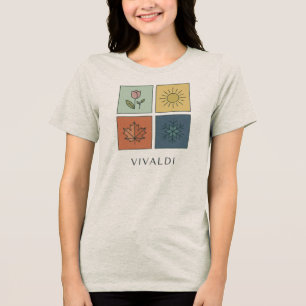 Camiseta Design de Música Minimalista das Quatro Estações d