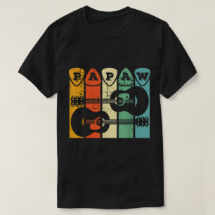 Camiseta Design de Música Papaw de Guitarra Retro