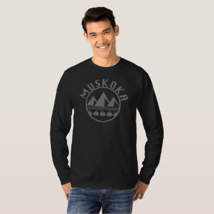 Camiseta Design de Muskoka - Camisa-T Básica de Capa Longa