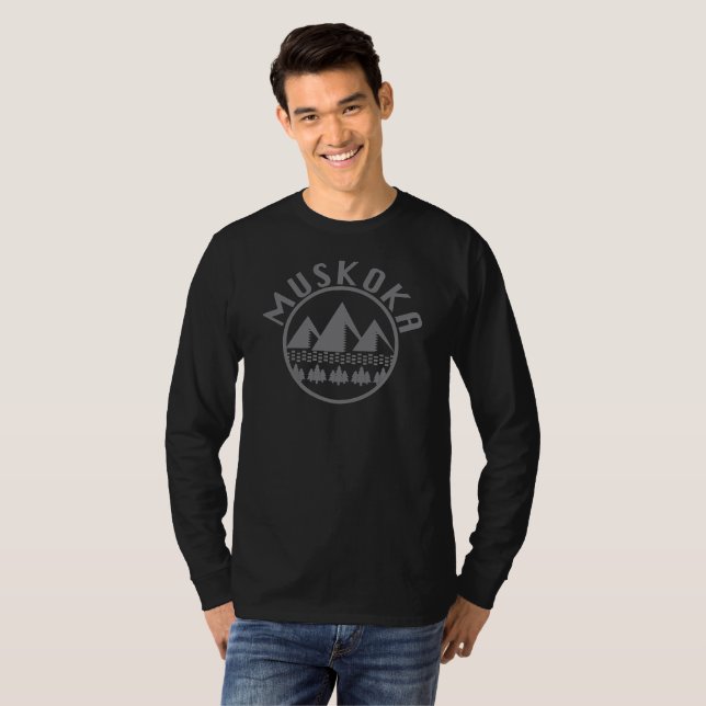 Camiseta Design de Muskoka - Camisa-T Básica de Capa Longa (Frente Completa)