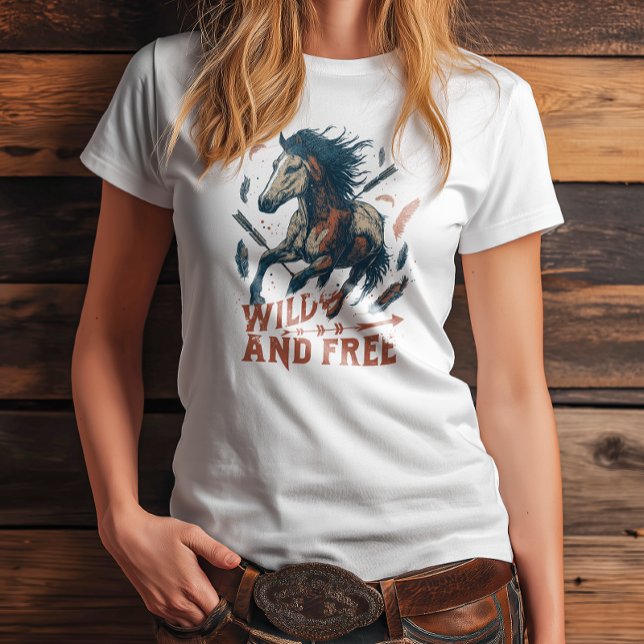 Camiseta Design de Mustang Selvagem e Livre (Criador carregado)