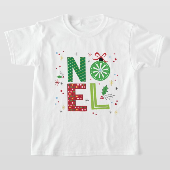 Camiseta "Design de Natal Colorida Noel" (Postura )