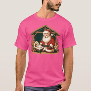 Camiseta Design de Natal Conhecendo Papai Noel com Baby Je