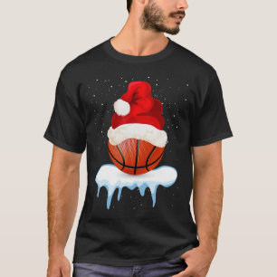 Camiseta Design de Natal da bola de basquete engraçada