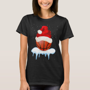 Camiseta Design de Natal da bola de basquete engraçada