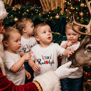 Camiseta Design de Natal da Família Rudolph
