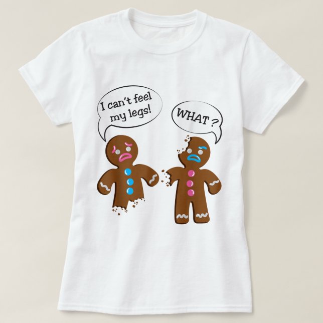 Camiseta Design de Natal de Biscoito de Gengibre Engraçado (Frente do Design)