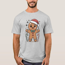 Camiseta Design de Natal de Biscoito de Gengibre Fofo