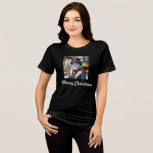 Camiseta Design de Natal de Boneco de Neve Vitoriano