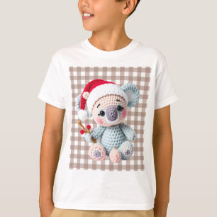 Camiseta Design de Natal de Coala com Gancho de Entalhe de