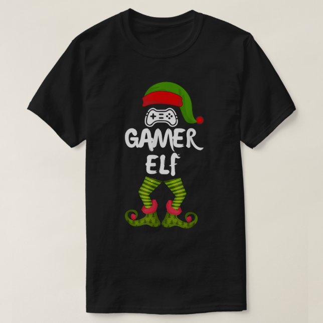 Camiseta Design de Natal de Elfo Gamer (Frente do Design)