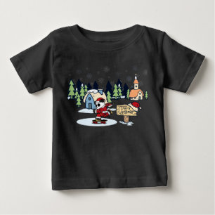 Camiseta Design de Natal de Panda Skatista