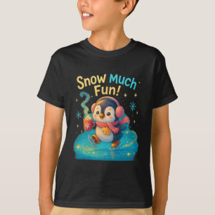 Camiseta Design de Natal de Pinguim Bonito e Divertido