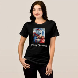 Camiseta Design de Natal do Papai Noel Urso Polar