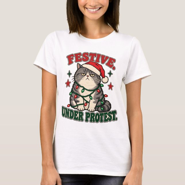 Camiseta Design de Natal engraçado sob protesto (Frente)