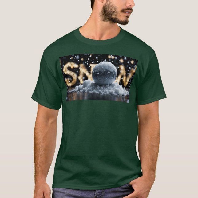 Camiseta Design de neve escrita (Frente)