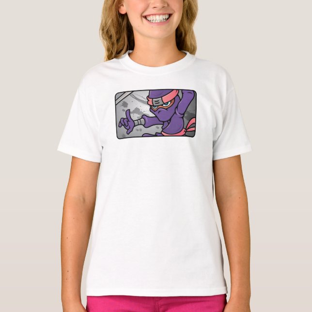 Camiseta Design de Ninja Roxo Personalizável (Frente)