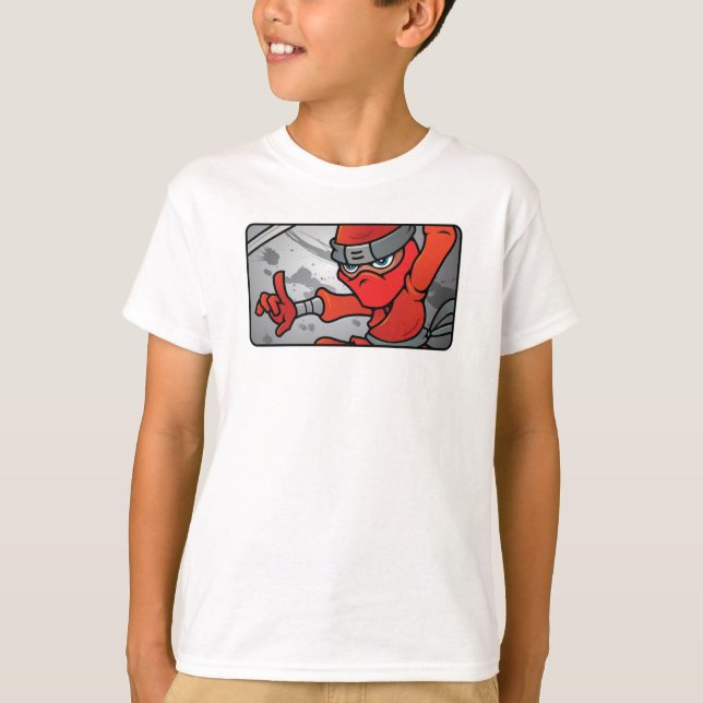 Camiseta Design de Ninja Vermelha Personalizável (Frente)