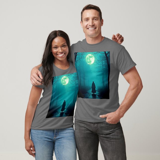Camiseta Design de Noite de Lua Cheia (Unissex)