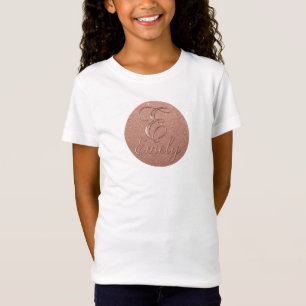 Camiseta Design de nome de brilho Dourado do Rosa personali