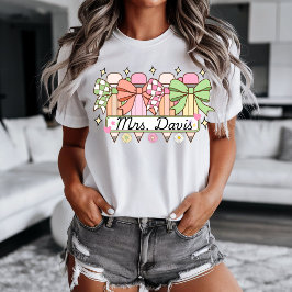 Camiseta Design de Nome de Professor Escolar Personalizado