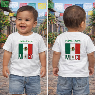 Camiseta Design de Nome Personalizado da Bandeira do México