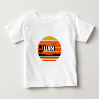 Camiseta Design de Nome Personalizado Liam Retro