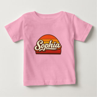 Camiseta Design de Nome Personalizado Sophia Retro Pôr do S