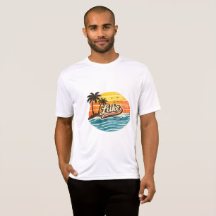 Camiseta Design de Nome Pôr do Sol Retro Luke