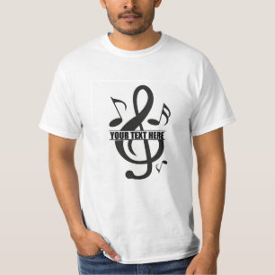 Camiseta Design de Nota de Música Personalizável