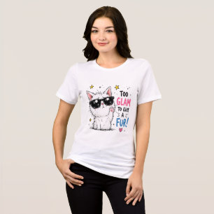 Camiseta Design de Óculos de Gato Legal