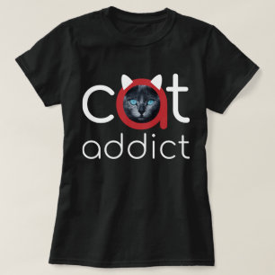 Camiseta Design de Olhos Vermelhos Brancos do Gato
