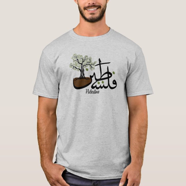 Camiseta Design de oliveira Palestina para Homens (Frente)