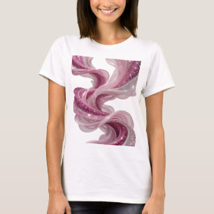 Camiseta Design de Onda de Prata Afiada