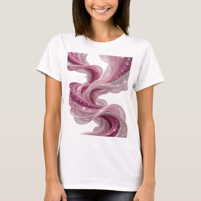 Camiseta Design de Onda de Prata Afiada (Frente)