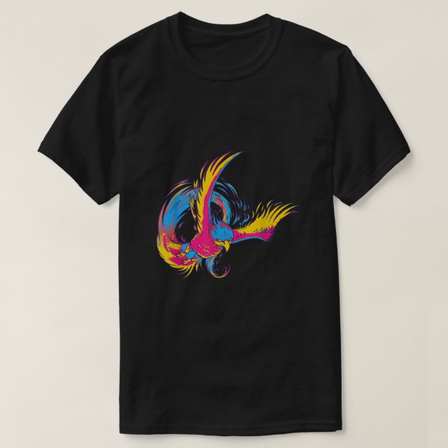 Camiseta Design De Orgulho Pansexual De Phoenix Cores De PA (Frente do Design)