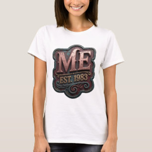 Camiseta Design de Ouro ME EST 1983 na Moda